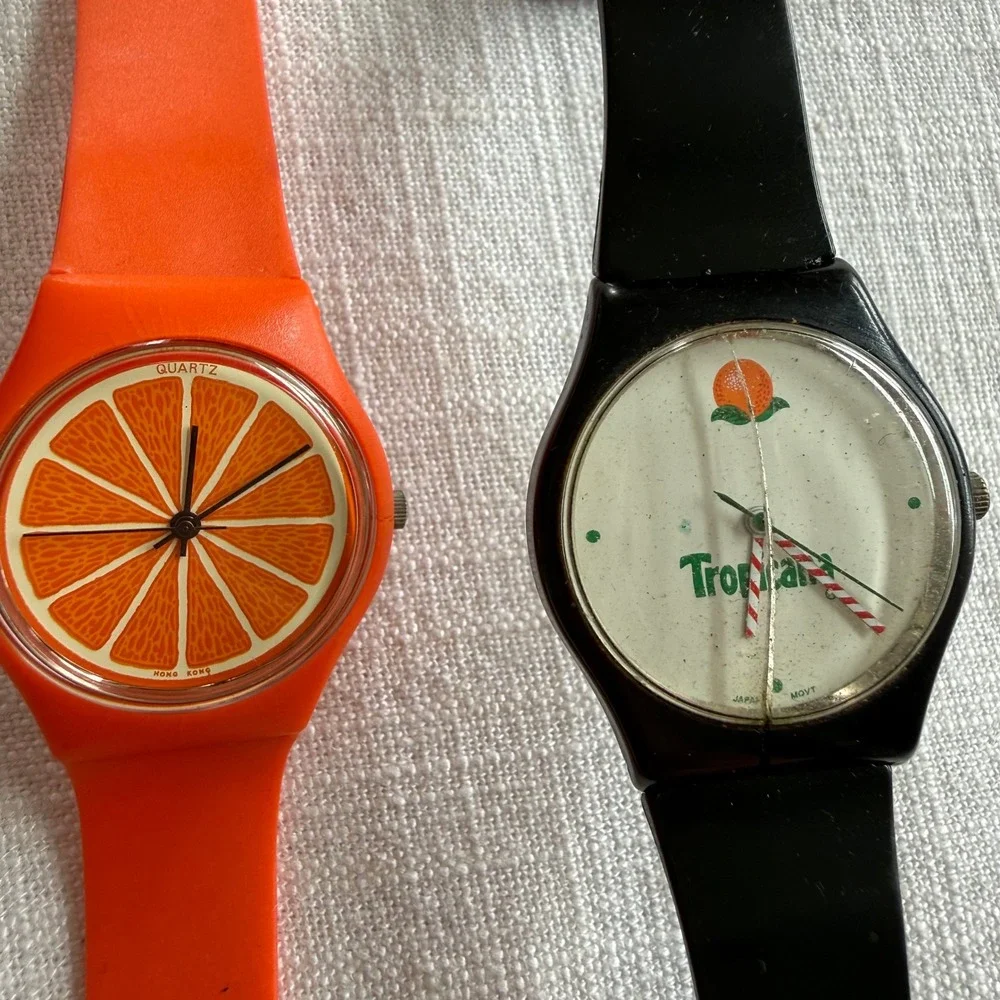 Vintage Tropicana Orange Juice Watch Lot 4pc Retro Citrus Promotional Quartz